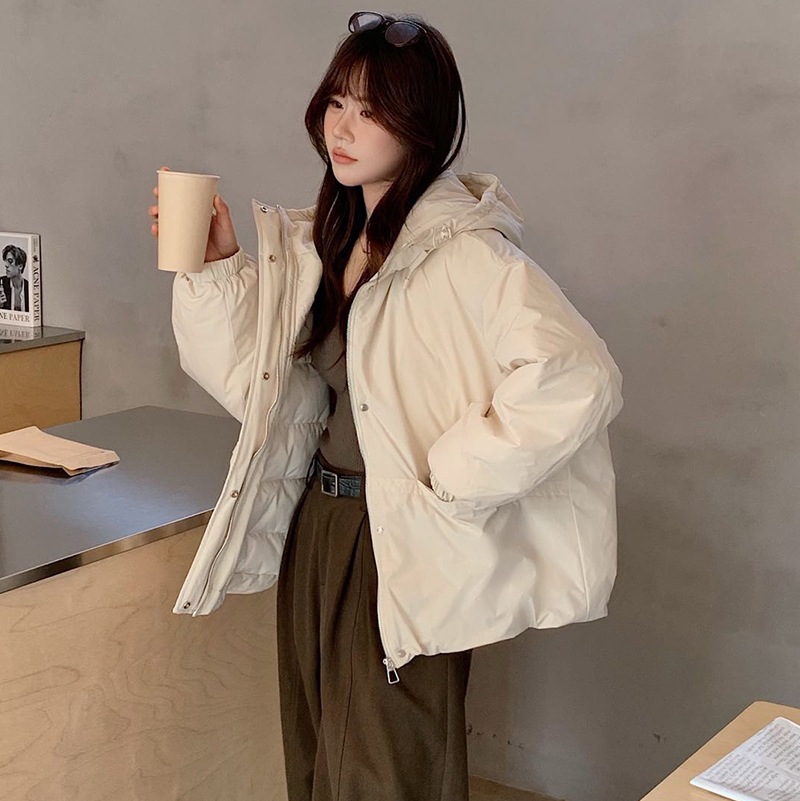 女性用韓国風トレンチコート ダウンジャケットファッショナブルなデザインゆったりとしたフィット感高品質のホワイトダックダウンカジュアルトップ
