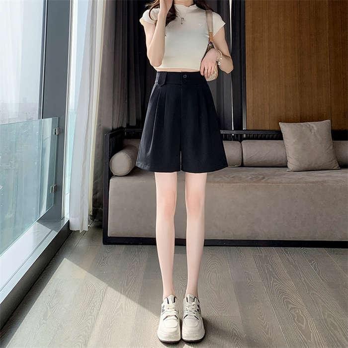 ショートパンツ レディース きれいめ 夏 接触冷感 薄手 キュロット カラフル 短パン スウェット ボトムス ズボン ショーツ ハイウエスト サイドポケット 洗える