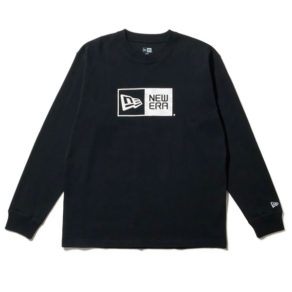ニューエラ NEW ERA 長袖 コットン Tシャツ Box Logo ボックスロゴ パターン ブラック レギュラーフィット 14324723
