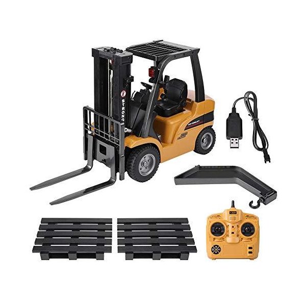 Dilwe RC Forklift Engineering Vehicle, 2.4G 8CH RC Electric Truck Remote Control Model Forklift Engi
