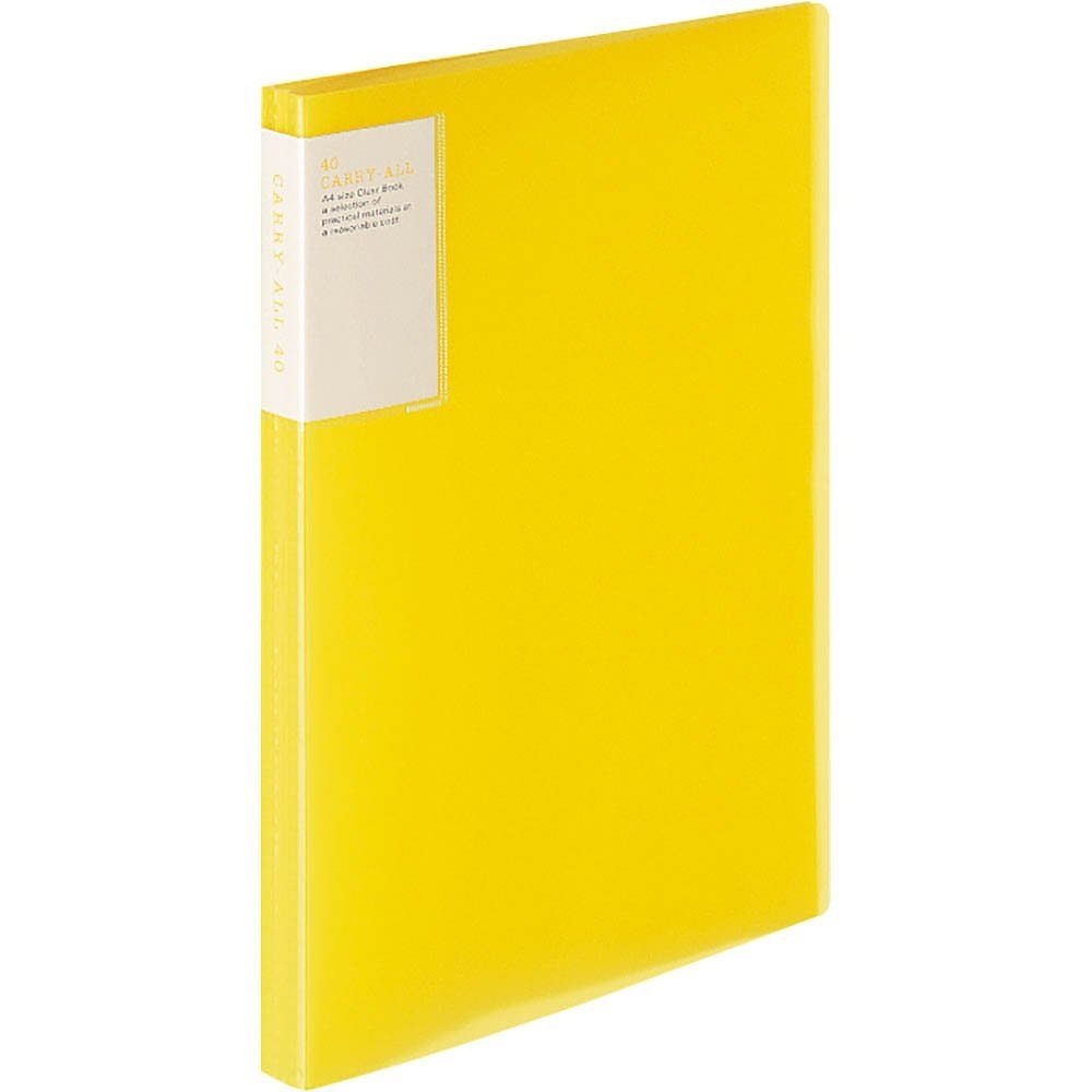 （まとめ買い）クリヤーブック キャリーオール 固定式 背ポケット A4 縦 40ポケット 黄 ラ-5003Y [x5]