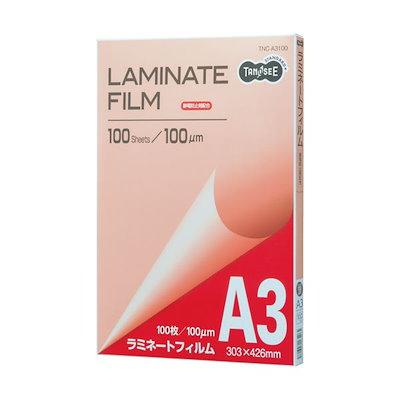 （まとめ） TANOSEE ラミネートフィルム A3 グロスタイプ（つや有り） 150μ 1パック（50枚） 〔×2セット〕 たのめーるTANOSEE ラミネートフィルム A3 マットタイプ(片面