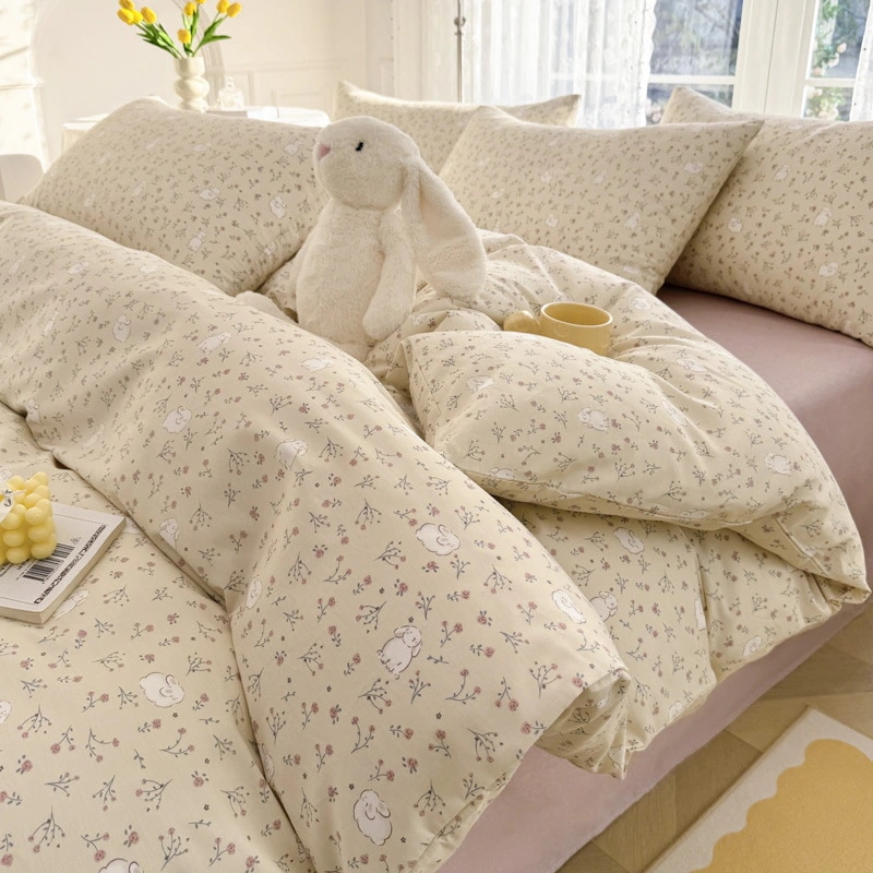 綿100 掛け布団4点セットシーツ掛け布団カバー寝具3点セット