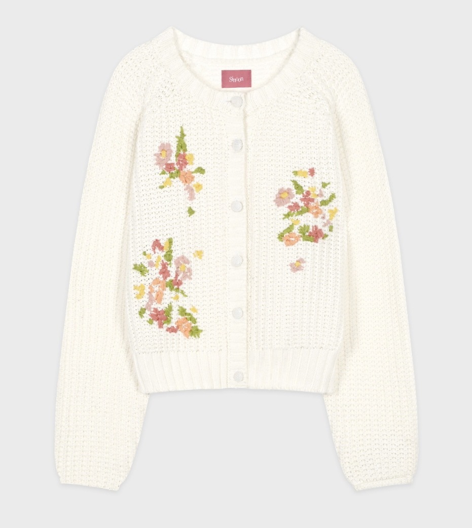 25SS Flower Hand Embroidered Cardigan