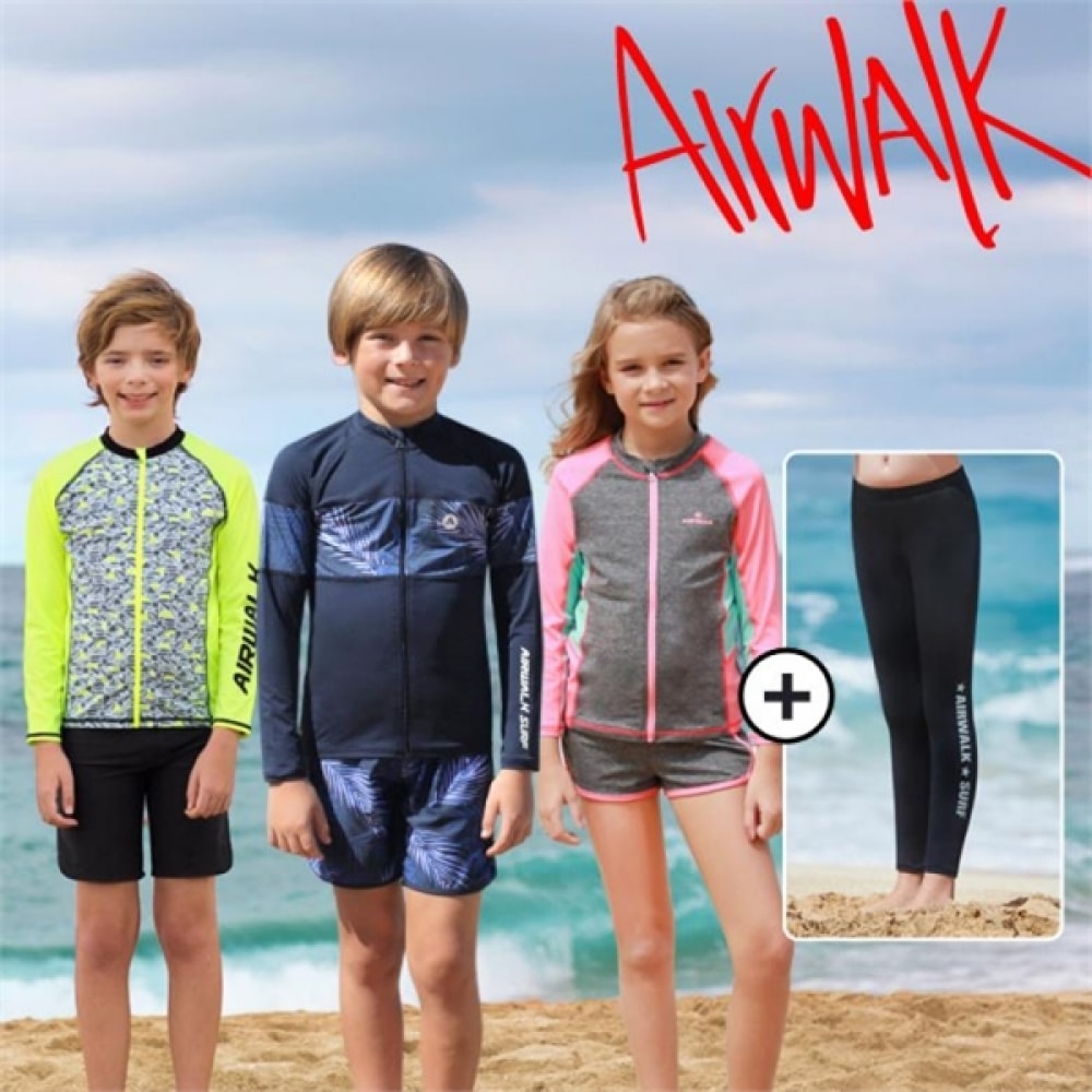 (Airwork) Airwork サーフキッズラッシュガードセット 2ピース+キッズレギンスセット