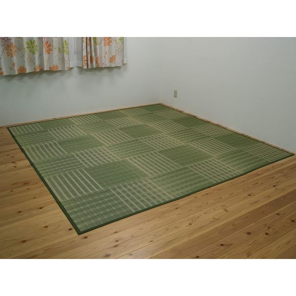 1030890120602 い草花ござ カーペット 『dkピース』グリーン 約261×352cm メーカー直送