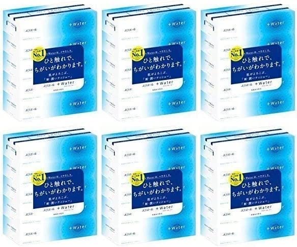 【まとめ買い】 エリエール +Water(プラスウォーター) 180組360枚 5箱入り 【×6個】