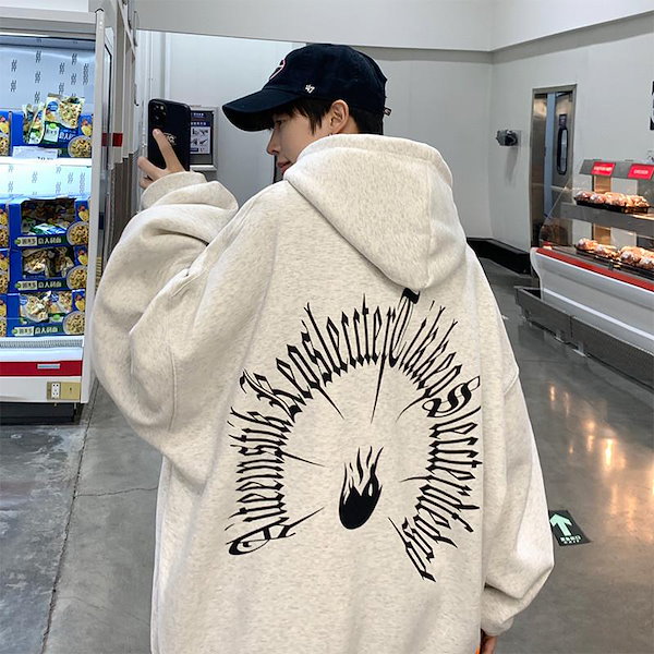 Qoo10] ヒップホップパーカー メンズ プリント