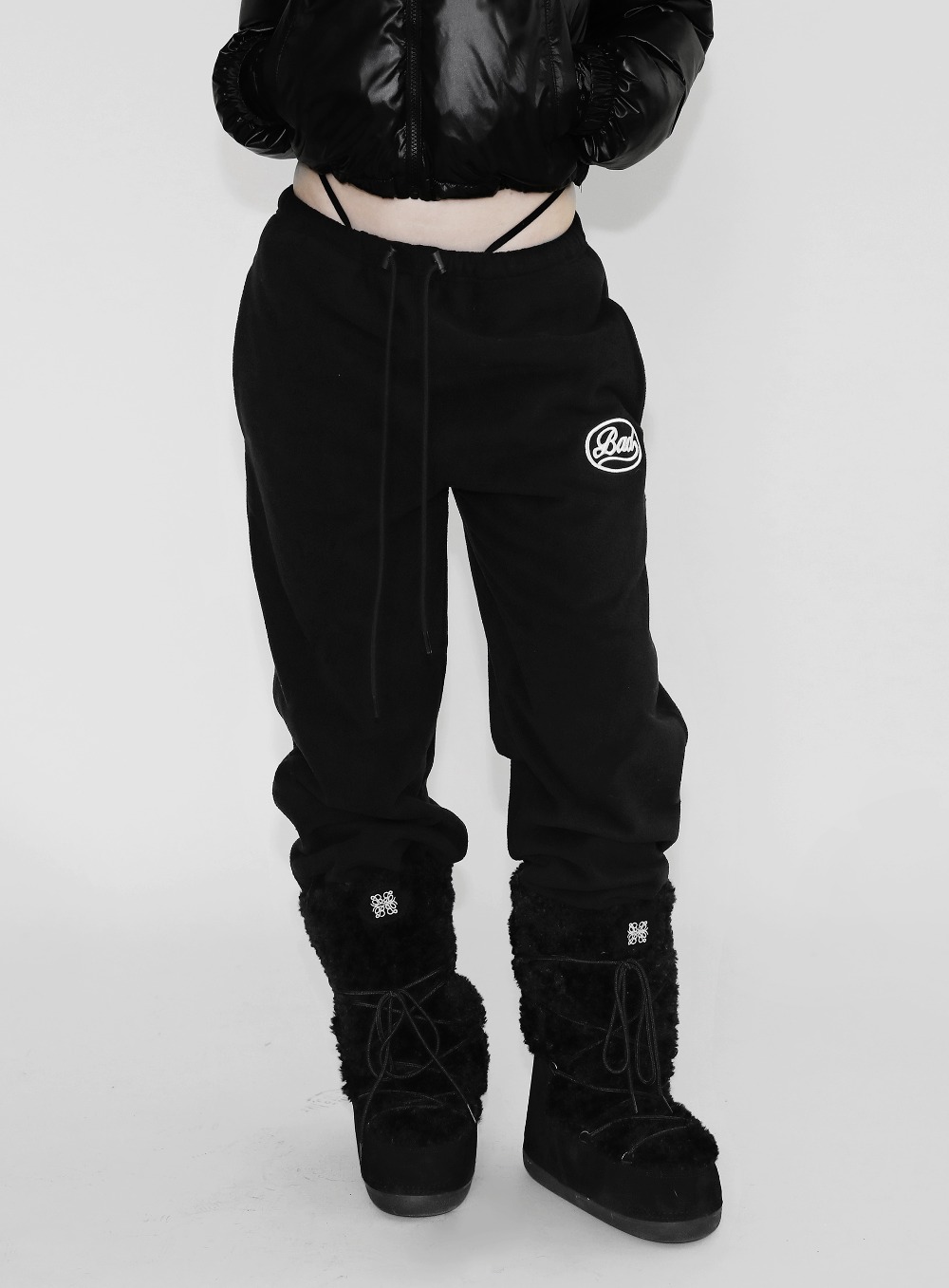 【BADBLOOD】 FLUFFY JOGGER PANTS : BLACK
