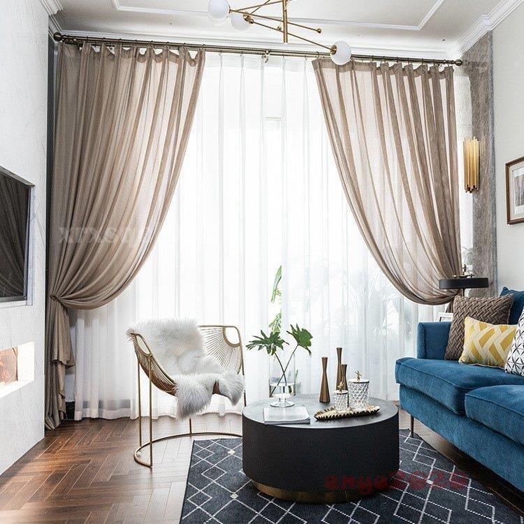 カーテン オーダーカーテン グラデーション レースカーテン 通気 採光性 昼外から見えにくい 紐タッセル付き リビング カーテン おしゃれ