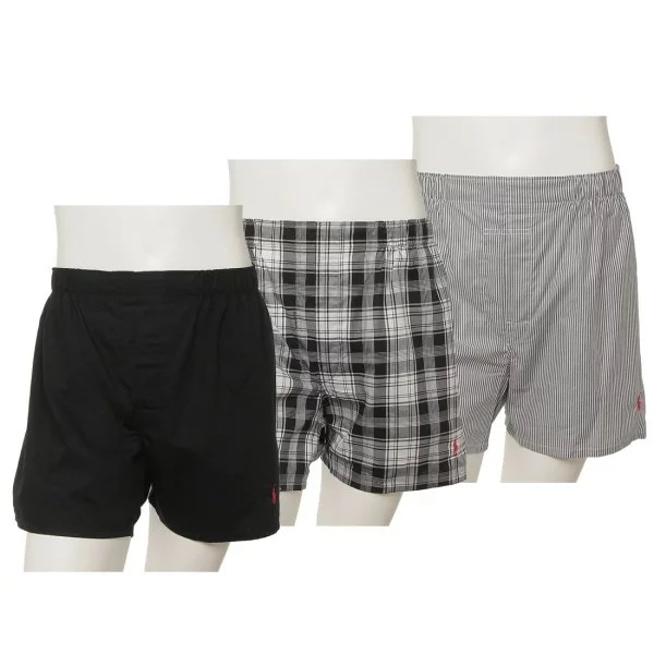 インナー パンツ 下着 3枚セット トランクス TRUNKS NCWBP3 46G STRIPE PLAID BLACK マルチカラー メンズ