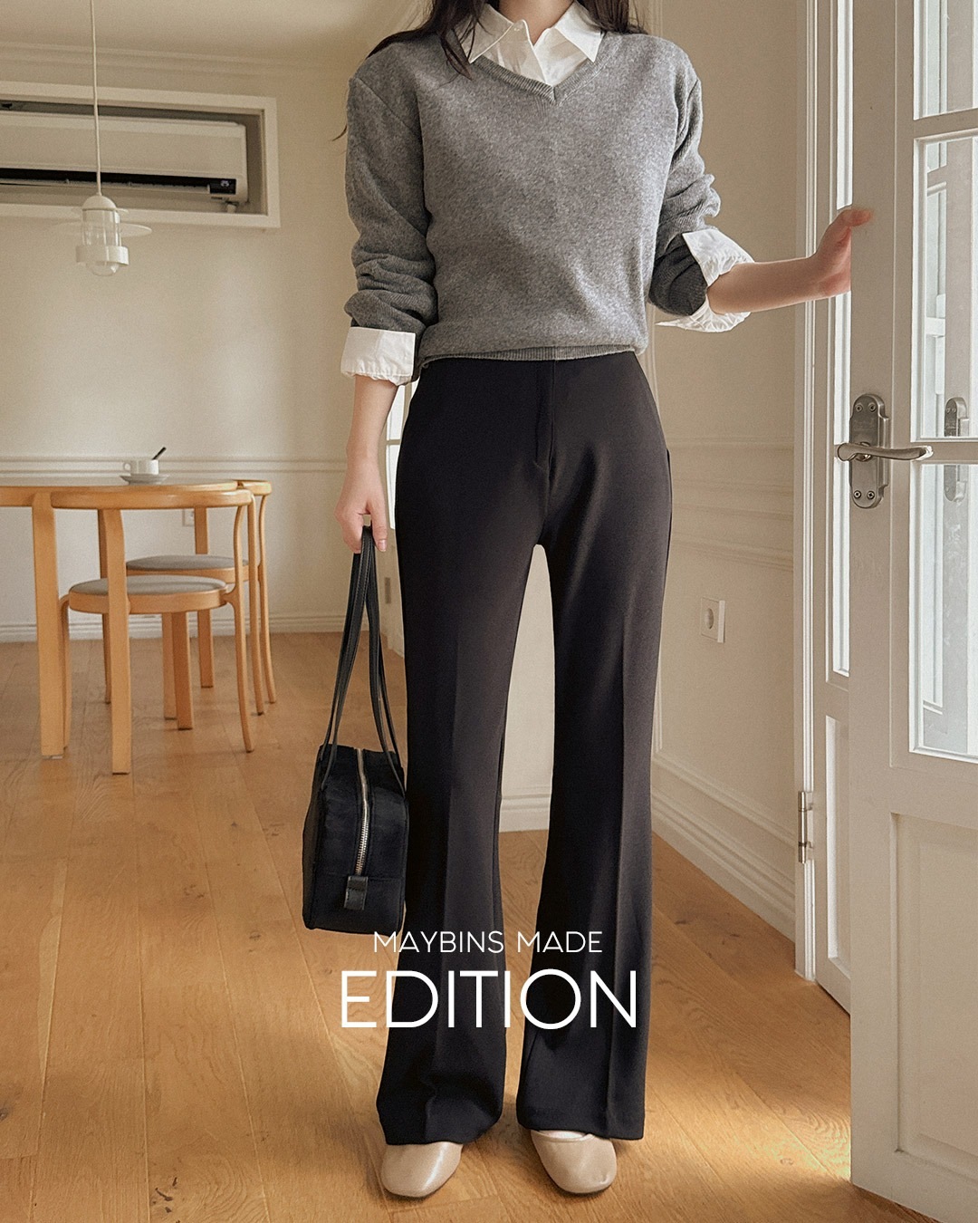 [MADE] スリットボリュームアップブーツカットスラックス韓国ファッション レディース