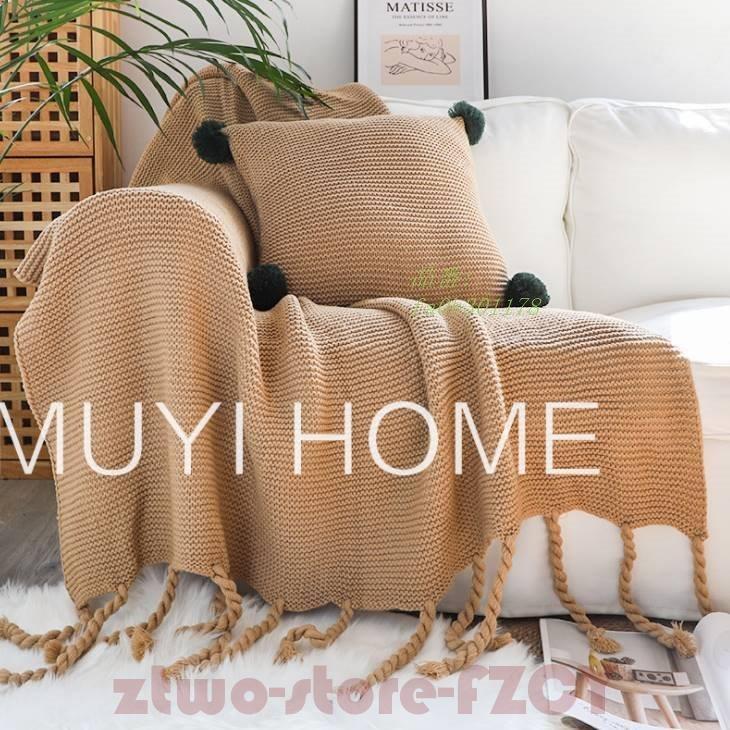 ブランケット ニットブランケット マルチカバー ベッドスロー フリンジ ニット ソファカバー ひざ掛け 北欧 マルチクロス ひざ… 130170cm 大判 スローケット