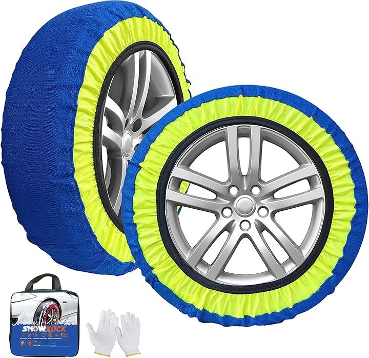 タイヤチェーン 布製 非金属 軽自動車 スノーチェーン 簡単装着 チェーン規制対応 冬の雪对 (青緑, BL78)