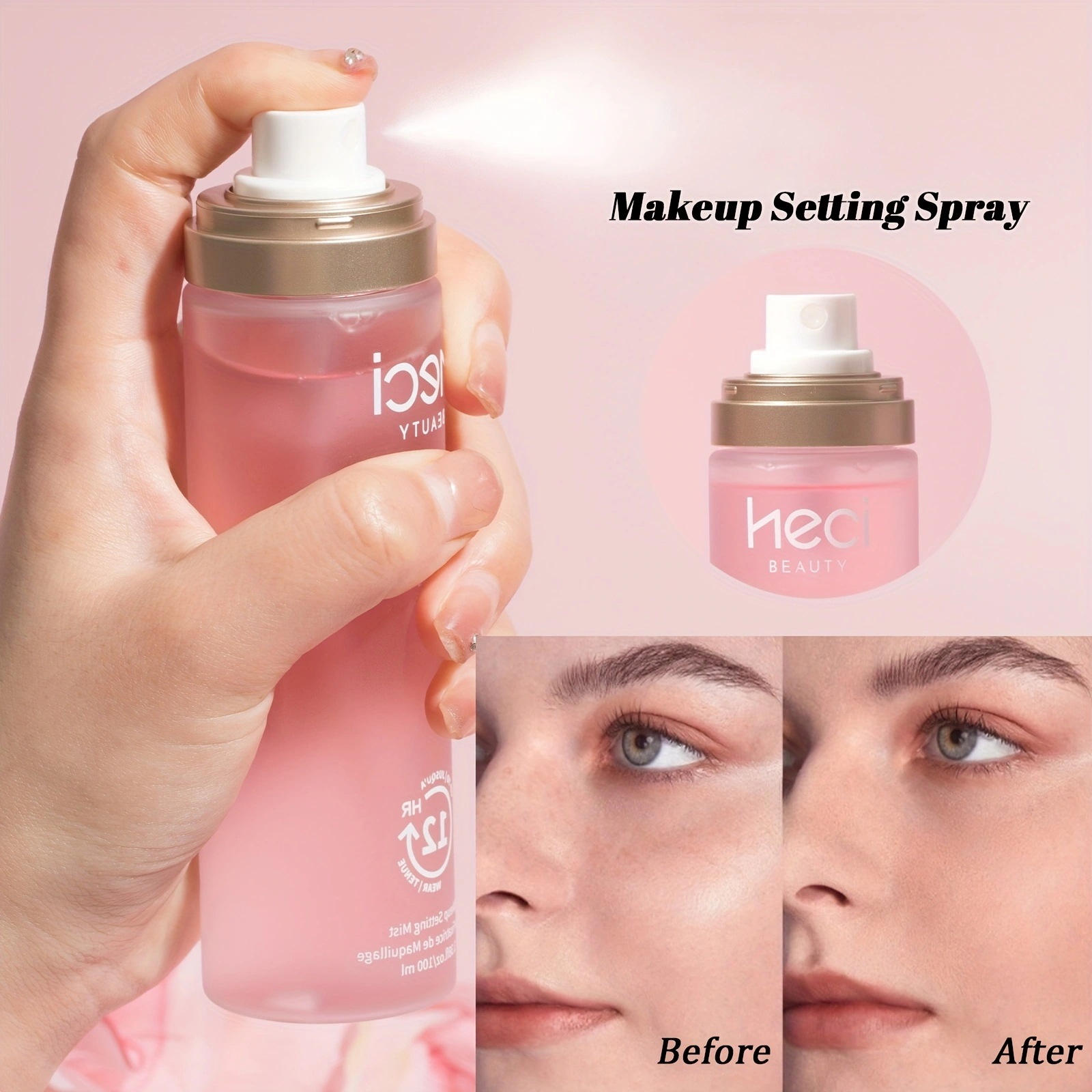 【HECI BEAUTY】24時間持続 オイルコントロール メイクアップ セッティングスプレー - ウォータープルーフ＆スウェットプルーフ 保湿トナー処方 全てのライトタイプにナチュラルな仕上がり