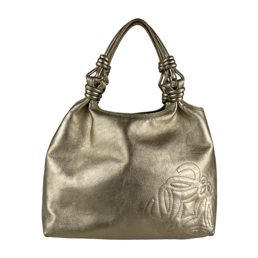 ロエベ LOEWE ハンドバッグ レザー ゴールド レディース z6659