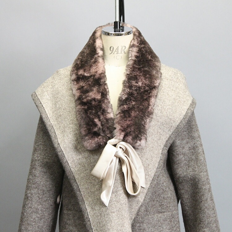 レッキスラビット ファー マフラー リボン付 ピンクブラウン 送料無料 レディース ギフト プレゼント 20,440円