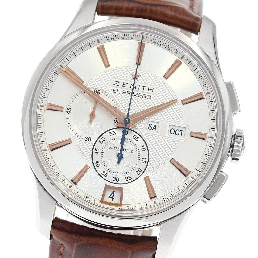 ゼニス ZENITH 03.2070.4054/02.C711 キャプテン エルプリメロ ウィンザー アニュアルカレンダー 自動巻き メンズ 良品 保証書付き_952786【中古】