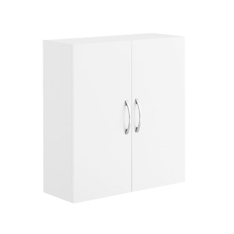 SoBuy 吊り戸棚 壁掛け棚 吊戸棚 壁戸棚 ウォールキャビネット 洗面所収納 キッチン トイレ 収納 壁掛け棚 ランドリー収納 洗面所用キャビネット 壁面 可動棚 木製 北欧風 幅55×奥行20×