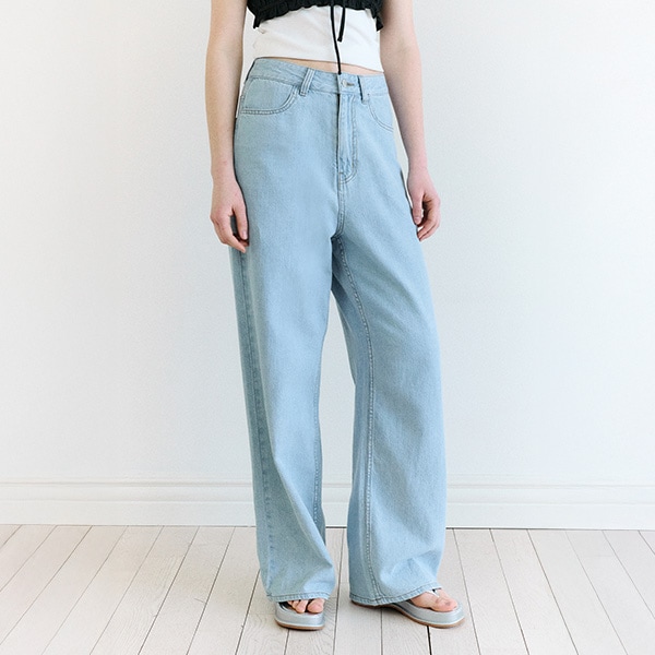 SUMMER WIDE DENIM PANTS LIGHT BLUE