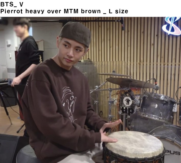 [BTS V 着用］MTM ピエロ刺繍ヘビーオーバーフィット ブラウン