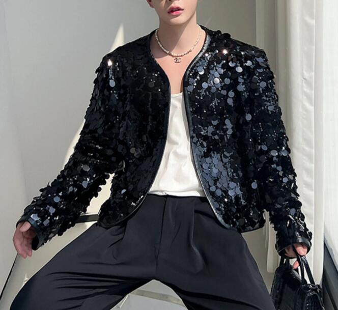 スパンコールアウター23 韓国ファッション メンズ 長袖 ジャケット J160 2CLR