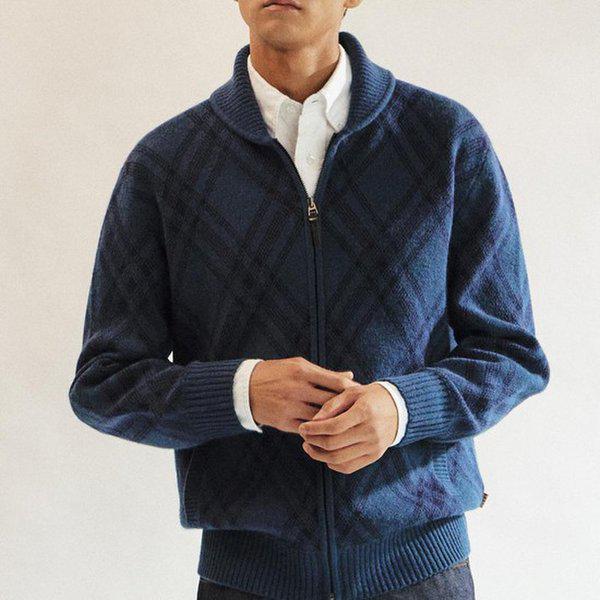 ウール混紡ショールカラーチェックフルジップアップ__DLW1SWZU113N1