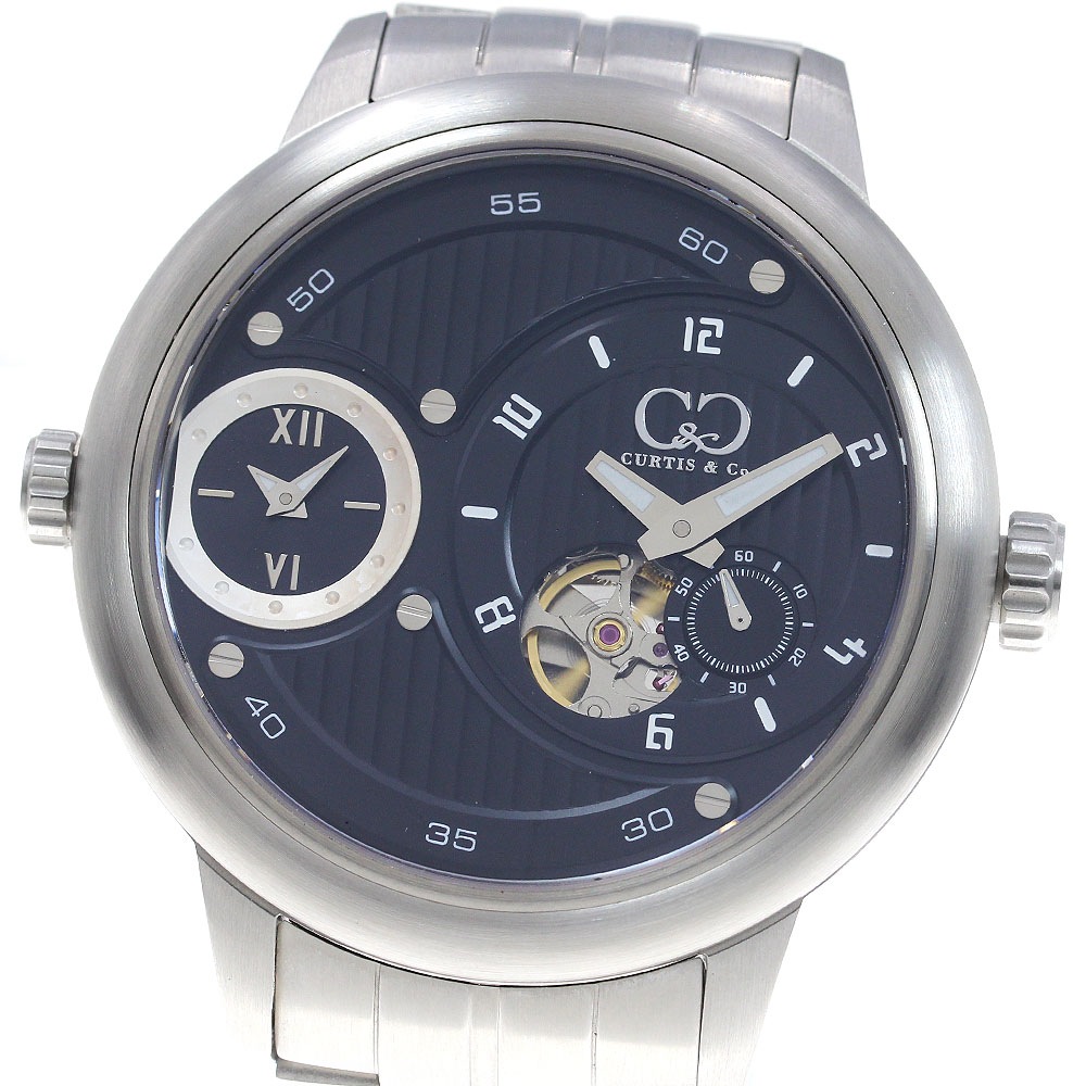 カーティスアンドコー Curtis& Co. ビッグタイム パスポート デュアルタイム 自動巻き メンズ 良品 保証書付き_842153【中古】