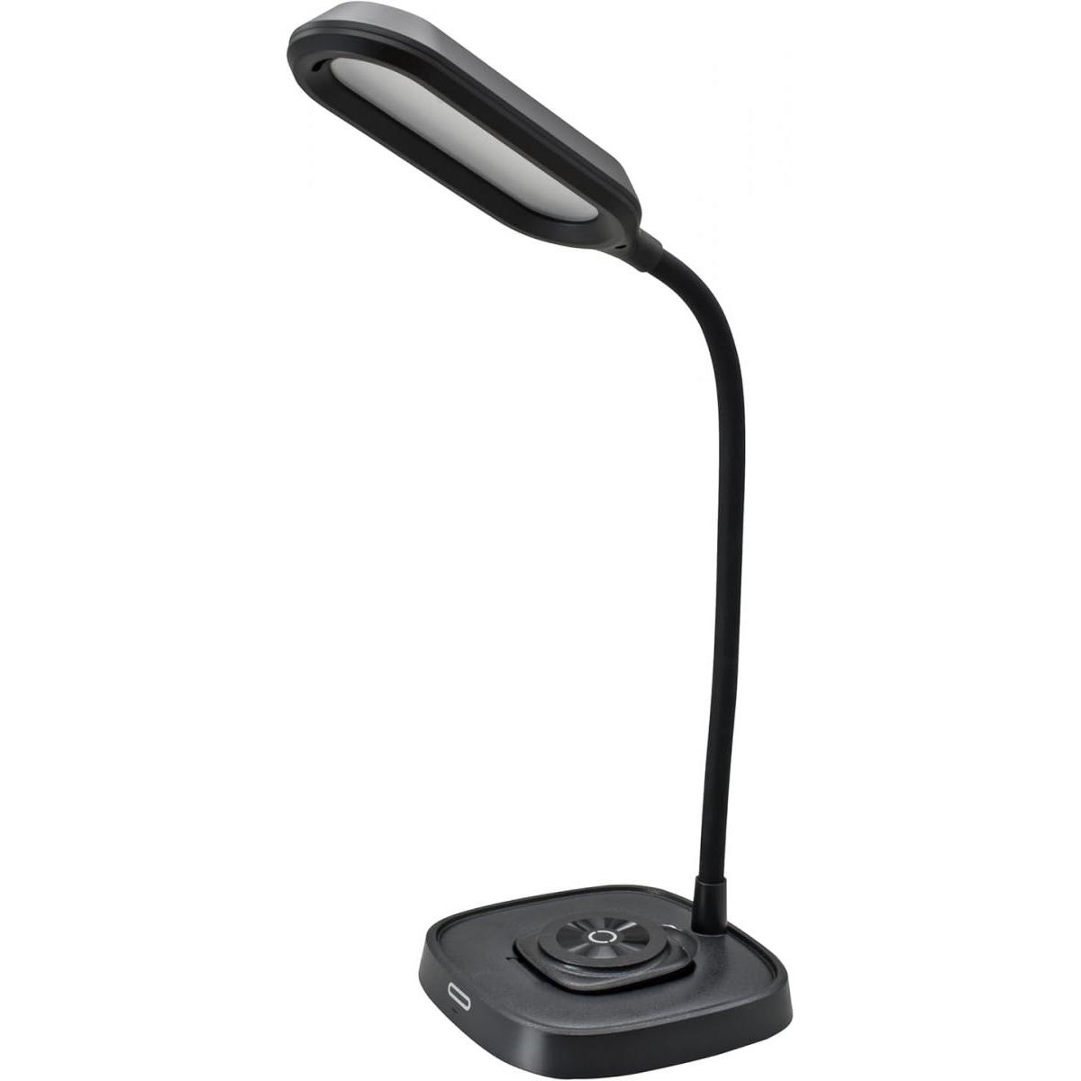 オーム(OHM) LEDデスクライト 450ルーメン 昼光色 ブラック ワイヤレス充電機能付き MagSafe対応 DS-L50FMS-K