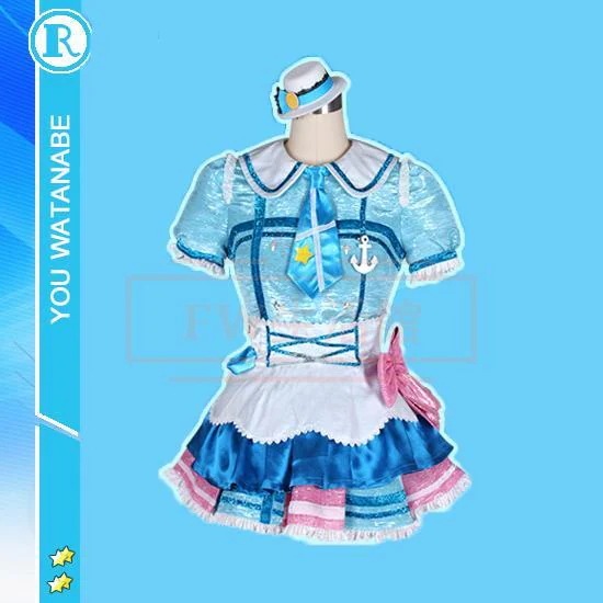 【新品開催 即納】ラブライブ コスプレ衣装 lovelive sunshine 渡辺曜（わたなべ よう） 君こころは輝いてるかい 浦星女学院 コスチューム コミケ
