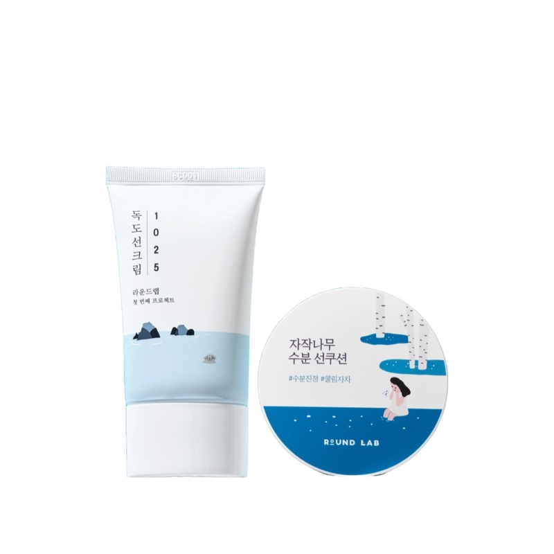 ラウンドラップ 独島サンクリーム 50ml X 白樺 水分 サンクッション 15g (SPF 50+ PA++++) 2種セット