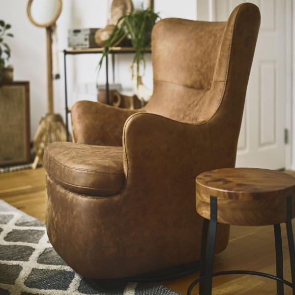 チェア 椅子 パーソナルチェア 布 ファブリック 木製 スチール シンプル ビンテージ ヴィンテージ おしゃれ キャメル