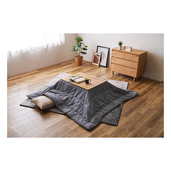 こたつ布団 デニッシュ リバーシブル 約190×190cm 正方形 ネイビー 270081910