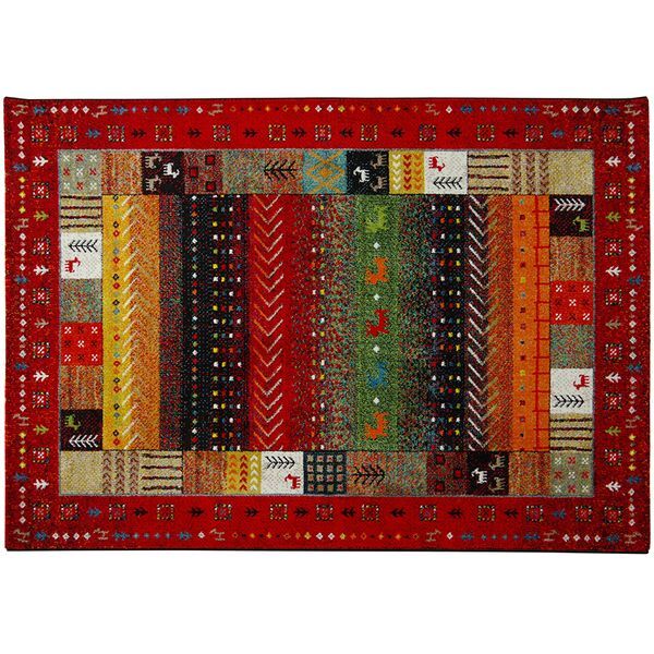 1320370240601 イビサ カーペット 絨毯 ウィルトン織 ラグ ギャベ柄 トルコ製レッド 200×250cm メーカー直送