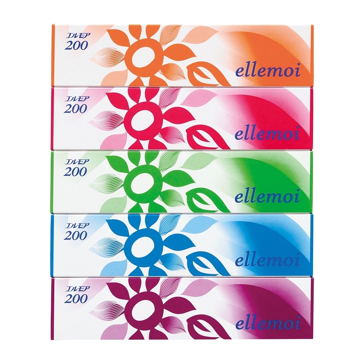 箱ティッシュ エルモア ティッシュ200W 5箱入り X12パック