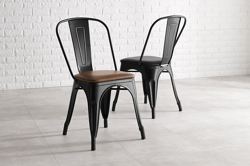 ダイニングチェア 椅子 2脚セット おしゃれ チェア いす イス インダストリアル アイアン スタッキング 座面高45cm