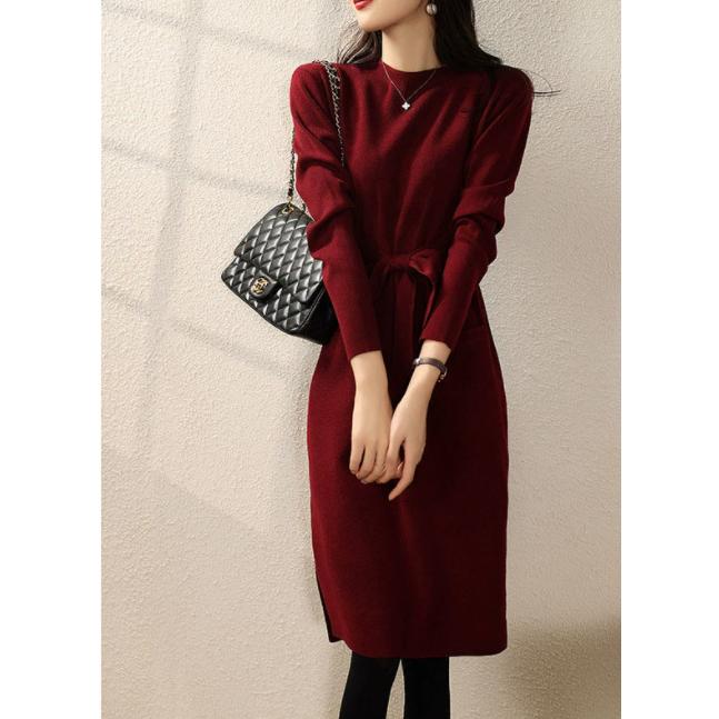 即納あり ニットワンピース 40代 秋冬 オシャレ ミディアム きれいめ 長袖 大人 ニット ワンピース ロング 春 秋 冬 タートルネック ロングワンピース 無地 ニットスカー