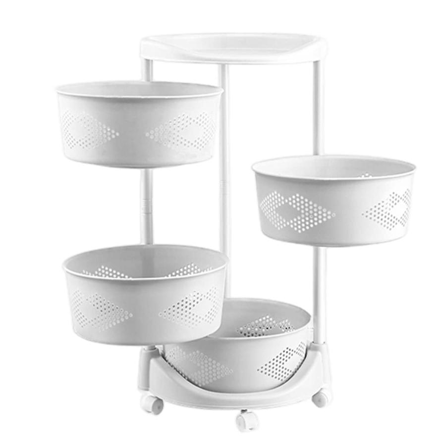 キッチンワゴン 収納ワゴン キャスター付きキッチンラック 果物と野菜のバスケットキッチンラックワゴン調味料ラック自由回転 隙間収納 おしゃれ ダイニング キ