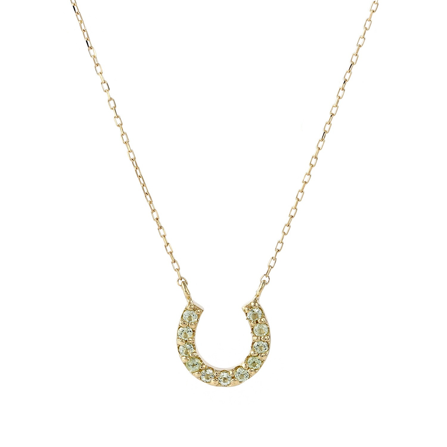18金 ネックレス ペリドット 0.1ct ホースシュー レディース プレゼント ゴールド アクセサリー ペンダント