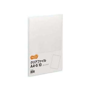 TANOSEE クリアファイル A4タテ 10ポケット 背幅8mm クリア 1セット(80冊)