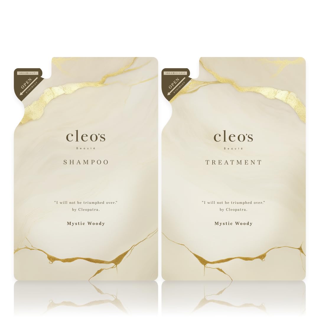 【山田優 香りコラボ】Cleo s Beaute クレオズボーテ詰め替え シャンプートリートメントセットリフィル【300ml】ミスティックウッディ 人気 ヘアケア ブリーチ ダメージ しっとり