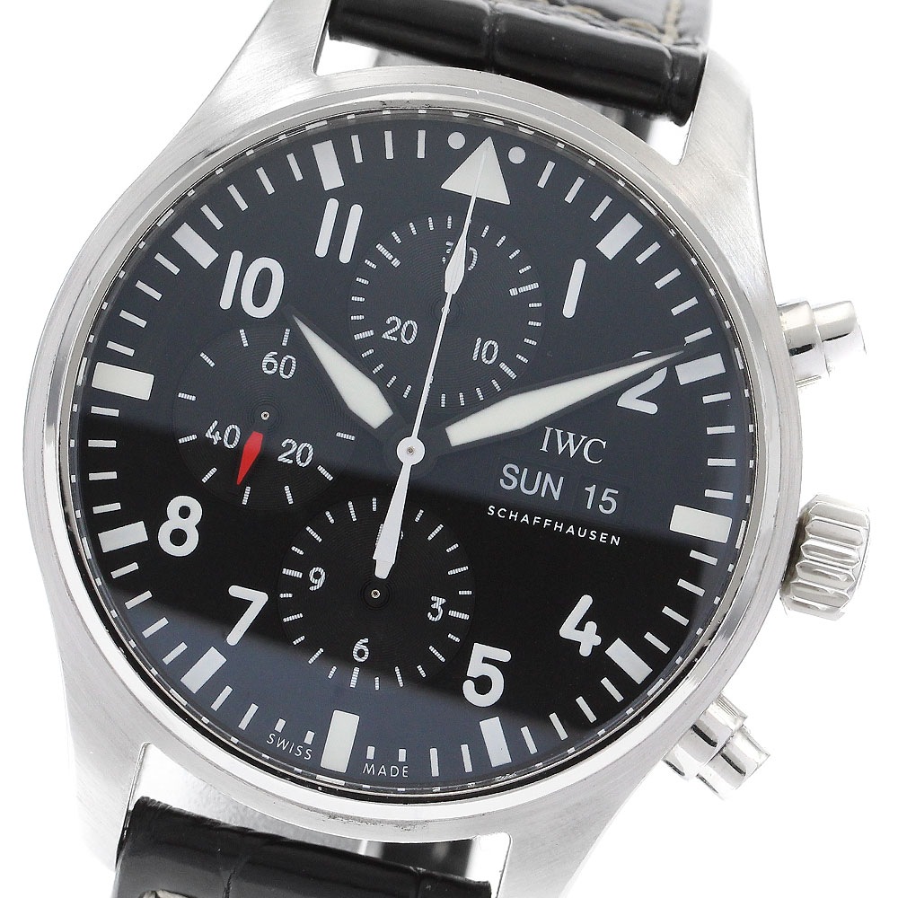 IWC IWC SCHAFFHAUSEN IW377709 パイロットウォッチ デイデイト クロノグラフ 自動巻き メンズ 保証書付き_898836【中古】