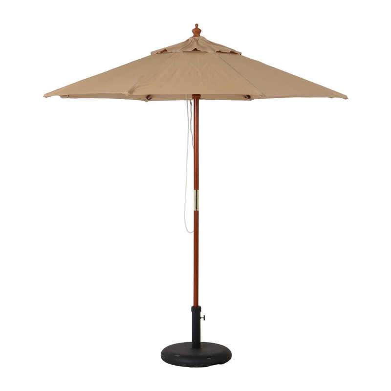 不二貿易　木製パラソル 210cm アイボリー　60157