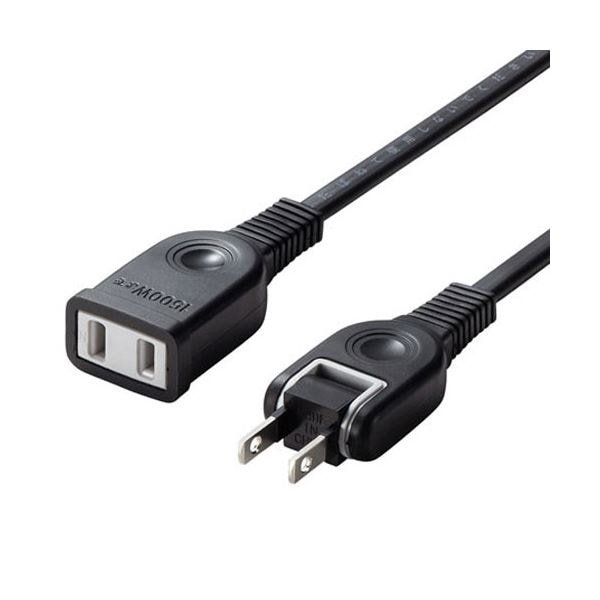 （まとめ）サンワサプライ 電源延長コード 2P ブラック 1m TAP-EX2101BK 1本(×10セット)