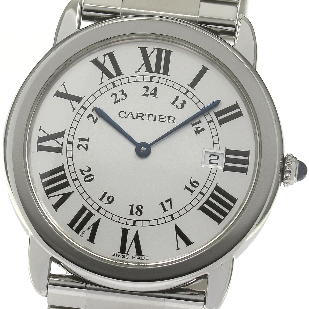 カルティエ CARTIER W6701005 ロンドソロLM デイト クォーツ メンズ 良品 _837850【中古】 296,300円