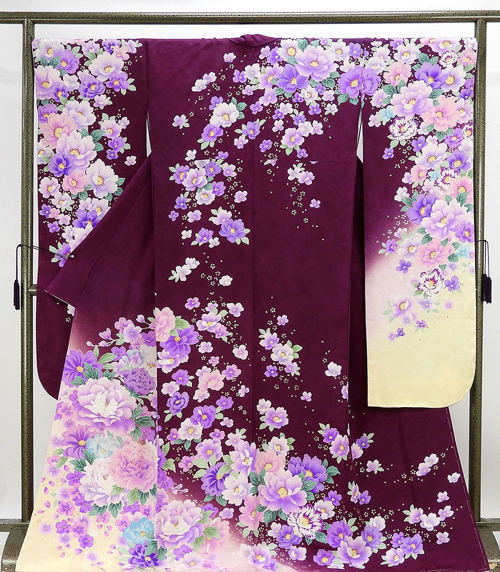 振袖 新品仕立済 正絹 牡丹桜模様 振袖 新品 仕立て上がり 着物