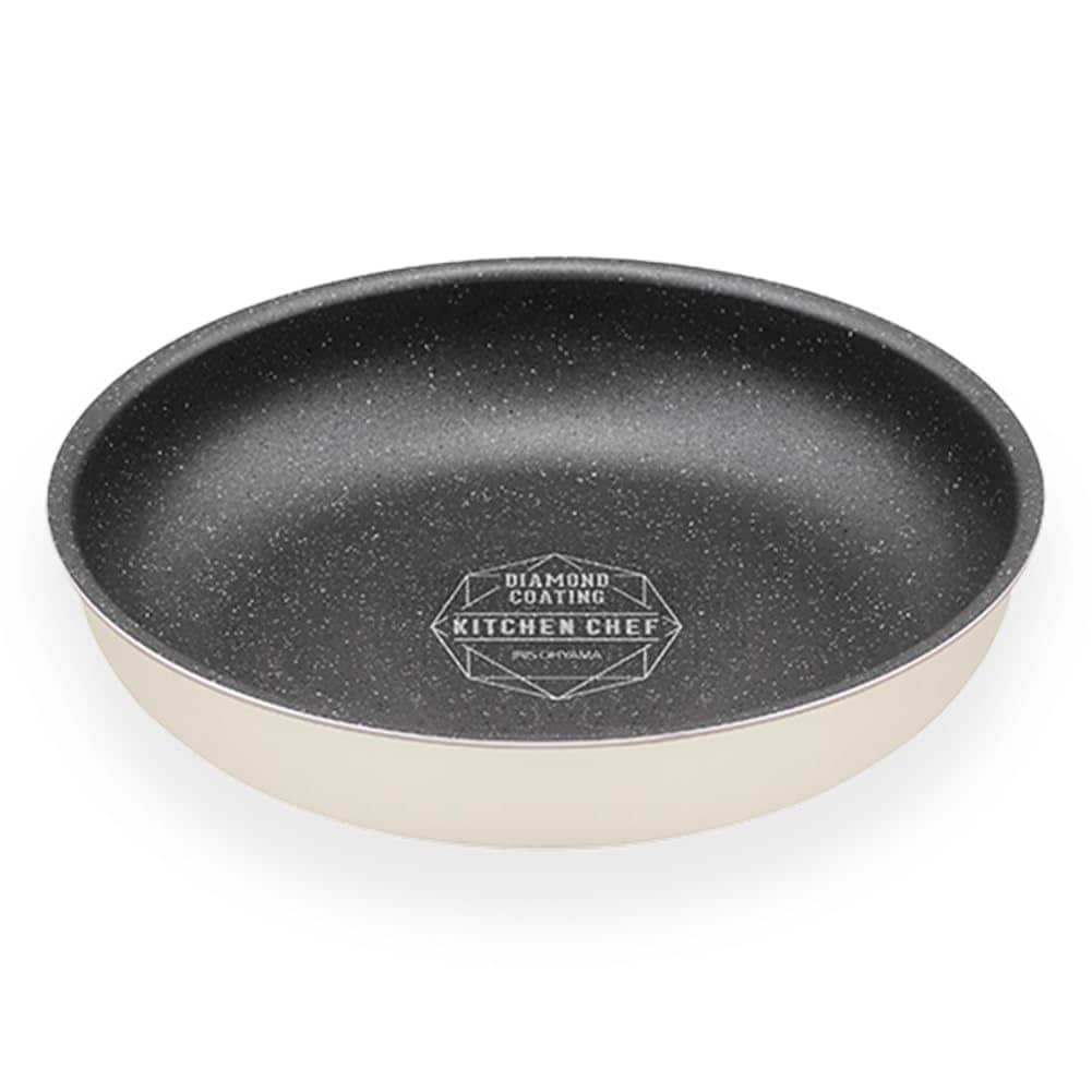 アイリスオーヤマ フライパン 28cm IH&ガス火対応 ダイヤモンドコートパン 耐摩耗性試験50万回クリア 取っ手の取れるフライパン お手入れ簡単 アイボリーDCI-T28F アイボリー