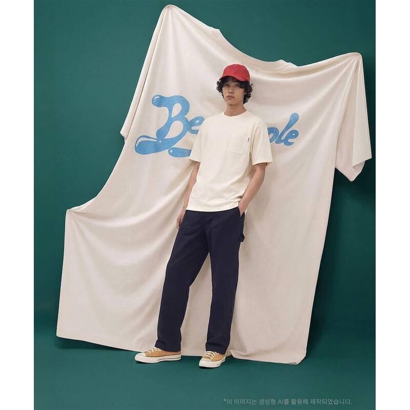 BEANPOLE MEN PAPER PRESS x ウォーターバックプリントTシャツ アイボリー BC6342K020 363510