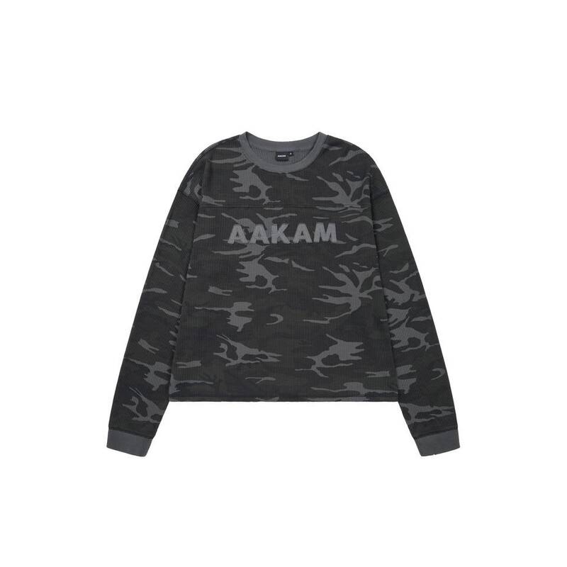 アカム AAKAM ワッフル カモフラージュ 長袖 グレー 550011