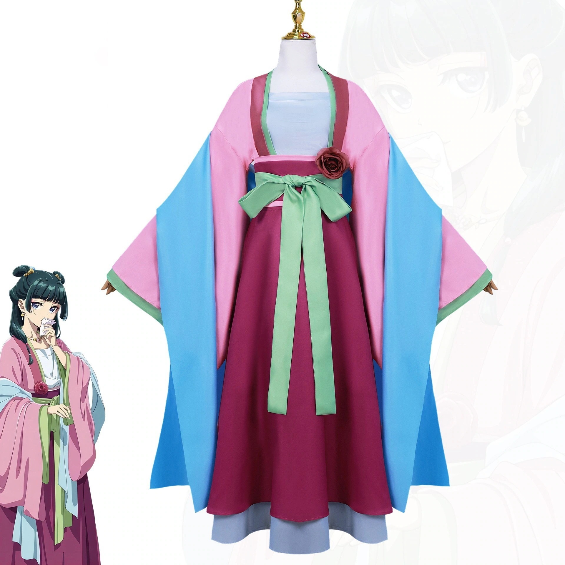 【限定SALE】薬屋少女 赤ドレスコスチューム 猫猫風 仮装パーティー衣装 女性用 XS~3XLサイズ セット内容：ウィッグ・アクセサリー一式・キャラクターデザイン靴